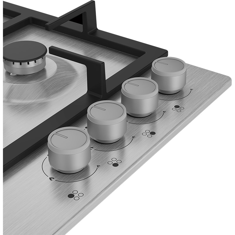 Plita incorporabila GRUNDIG GIGA 6234250 X, Gaz, 4 arzatoare, Wok, inox