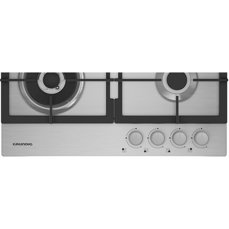 Plita incorporabila GRUNDIG GIGA 6234250 X, Gaz, 4 arzatoare, Wok, inox
