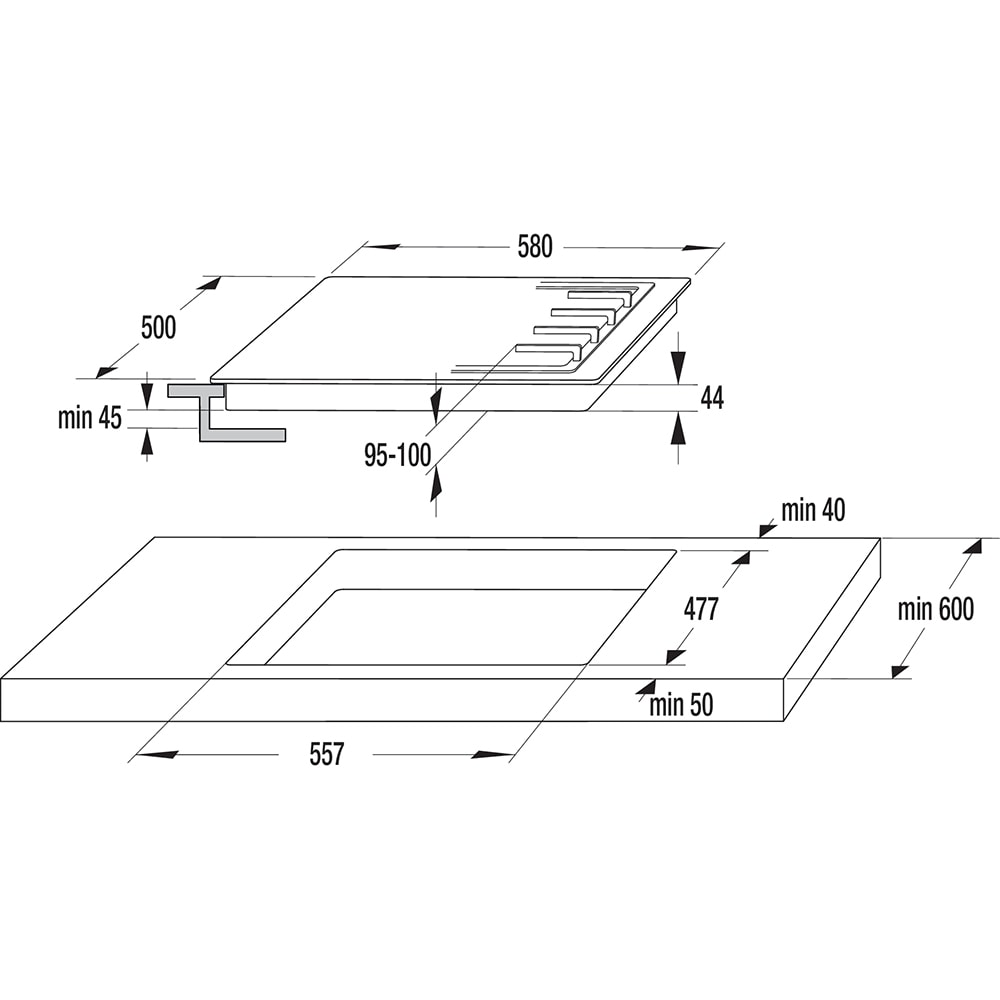 Plita incorporabila GORENJE GTW64B, Gaz, 4 arzatoare, Wok, negru