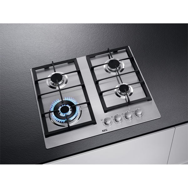 Plita incorporabila AEG HGB64301UM, Gaz, 4 arzatoare, inox