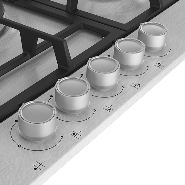 Plita incorporabila BEKO HIAW75225SX, Gaz, 5 arzatoare, Wok, inox