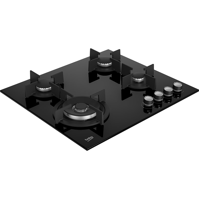 Plita incorporabila BEKO HILW64222S, Gaz, 4 arzatoare, negru