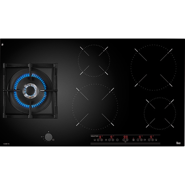 Plita incorporabila TEKA IG 940 1G AI AL DR CI, Gaz + Inductie, 5 arzatoare, Touch Control, negru