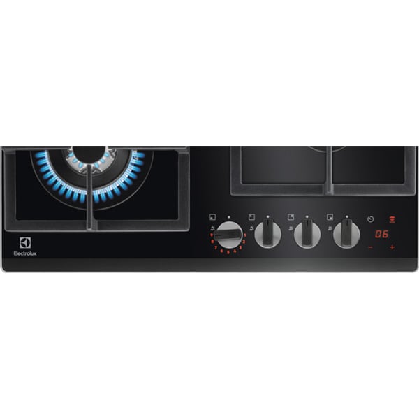 Plita incorporabila ELECTROLUX KGG64365K, Gaz, 4 arzatoare, Wok, negru
