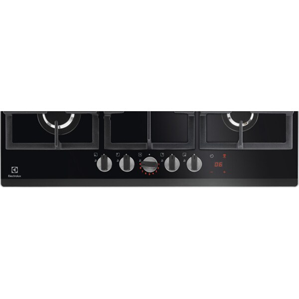 Plita incorporabila ELECTROLUX KGG75365K, Gaz, 5 arzatoare, Wok, negru