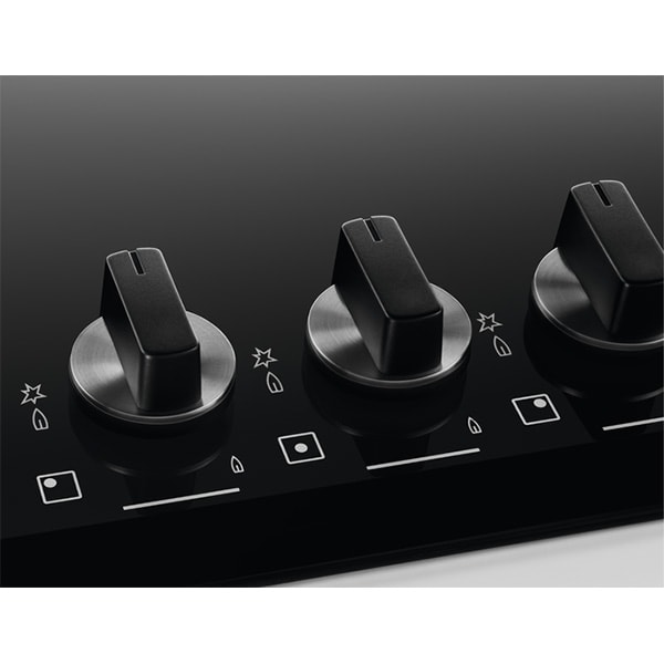 Plita incorporabila ELECTROLUX KGG75365K, Gaz, 5 arzatoare, Wok, negru