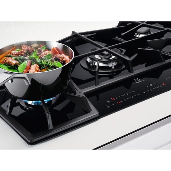 Plita incorporabila ELECTROLUX KGV7539IK, Gaz, 5 arzatoare, Wok, Touch control, negru