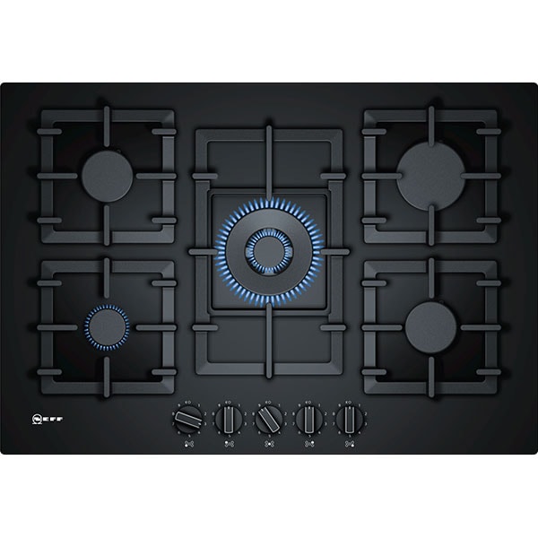 Plita incorporabila NEFF T27CS59S0, Gaz, 5 arzatoare, Wok, negru