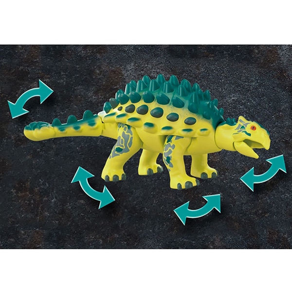 Set figurine PLAYMOBIL Dino Rise - Saichania Invazia robotilor PM70626, 5 ani+, multicolor
