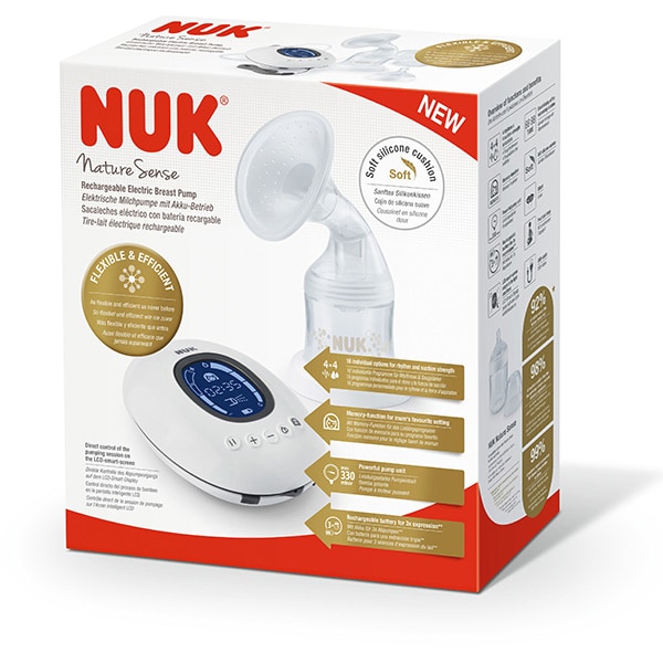 Pompa de san electrica NUK Nature Sense 10252130, 150ml, alb-albastru