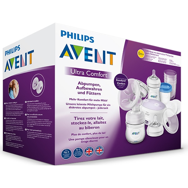 Set de alaptare cu pompa de san electrica PHILIPS AVENT SCD223/20, alb-transparent