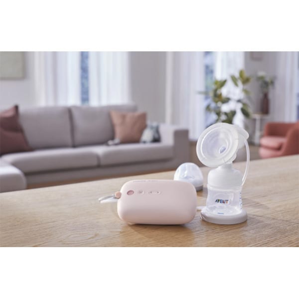 Set de alaptare cu pompa de san electrica PHILIPS AVENT SCD39521, 260ml, roz-albastru