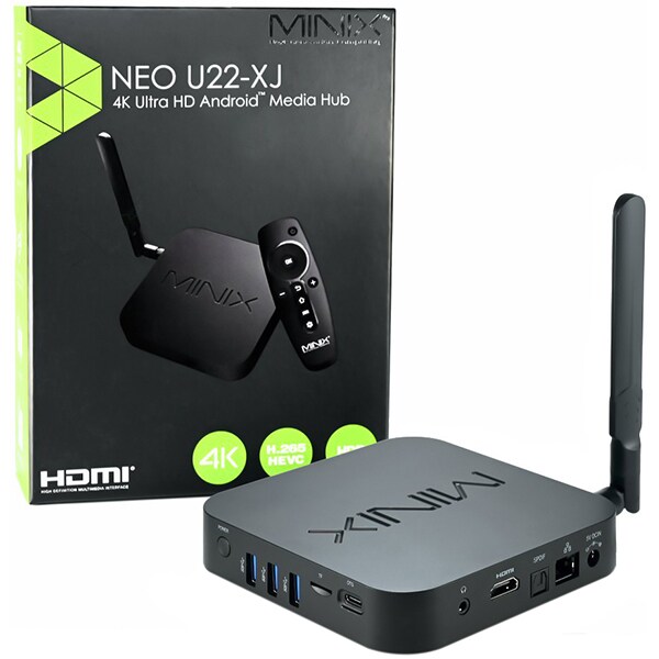 Mini PC MINIX Neo U22-XJ, 4K, Octa Core, 32GB, 4GB Ram, Wi-Fi, Android, negru