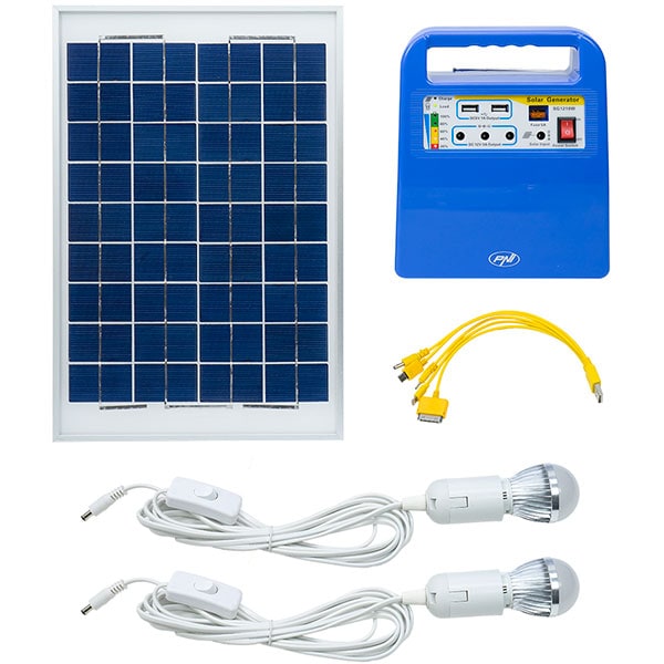 Sistem solar fotovoltaic PNI-SUNH01, 30W, USB, Radio, MP3, 2 becuri