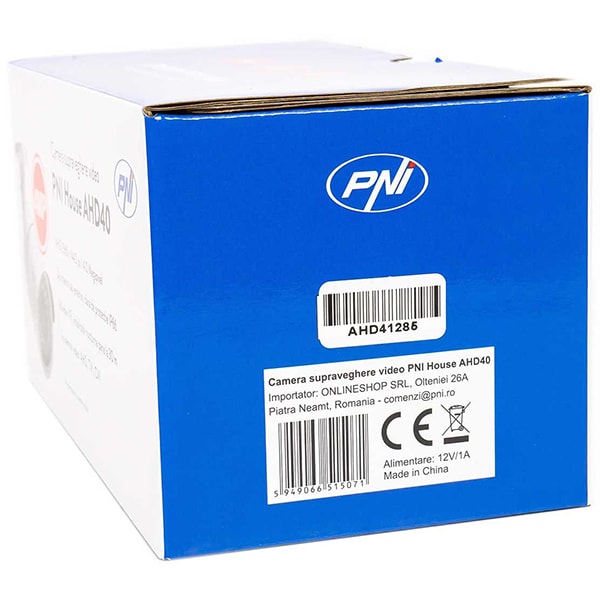 Camera supraveghere exterior PNI AHD40MP, AHD 1440p, IR, Night Vision, alb
