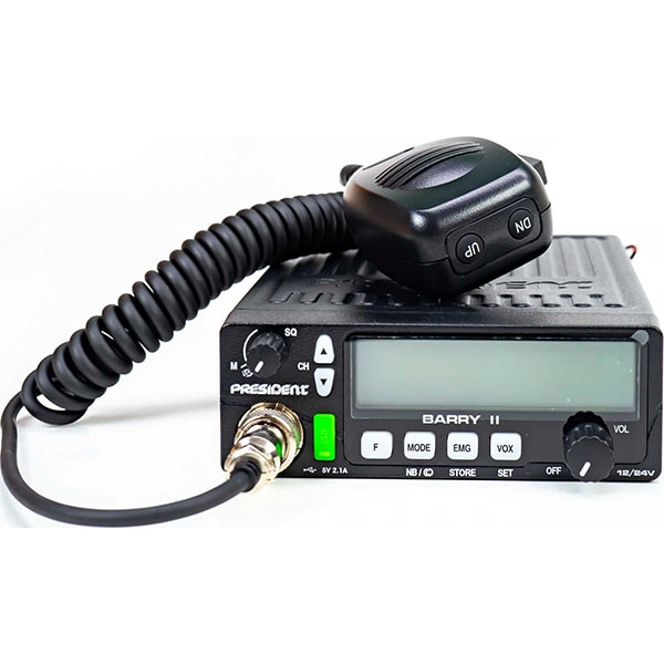 Statie radio CB PRESIDENT Barry II, 4W, ASQ reglabil, AF-FM