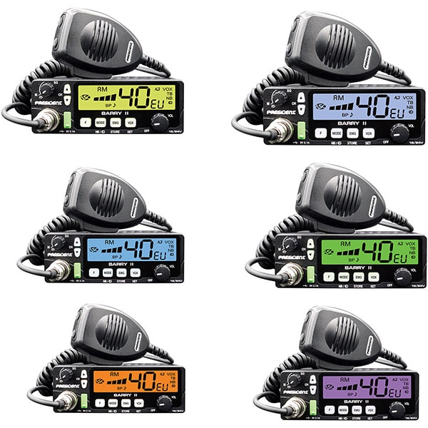 Statie radio CB PRESIDENT Barry II, 4W, ASQ reglabil, AF-FM