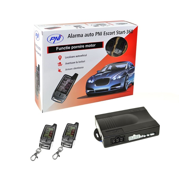 Alarma auto PNI Escort Start 360, cu pager, pornire motor de la distanta