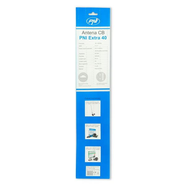 Antena CB PNI Extra 40, cu magnet inclus, 45 cm, SWR 1.0