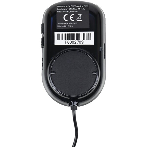 Modulator FM PNI Valentine F800, Bluetooth, USB, negru