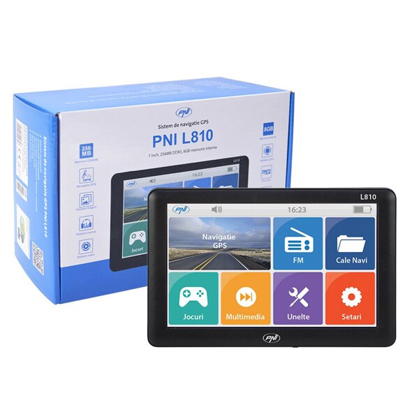 Sistem de navigatie GPS PNI L810, 7" Touch, 8 GB, Fara Harta
