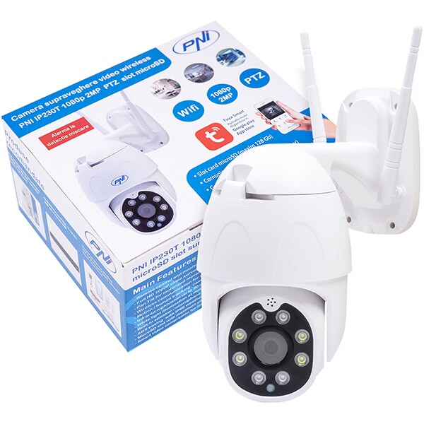 Camera IP Wireless PNI MIP230, Full HD 1080p, IR, Night Vision, alb
