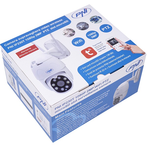 Camera IP Wireless PNI MIP230, Full HD 1080p, IR, Night Vision, alb