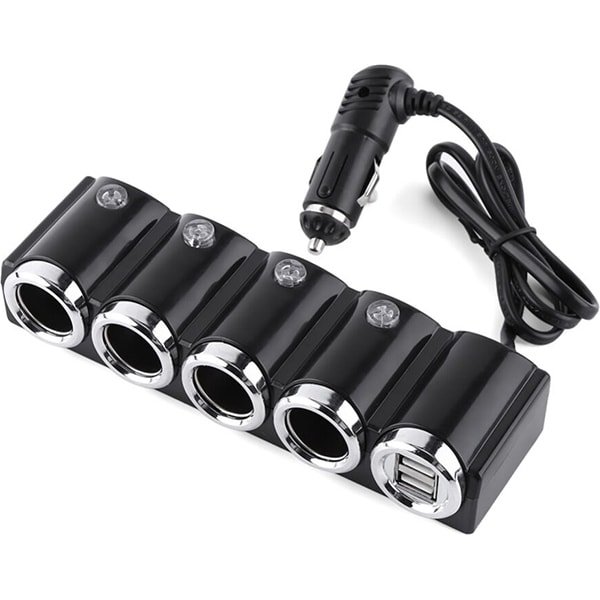 Splitter bricheta auto PNI Lighter 04, 4 porturi, 2 x USB, negru