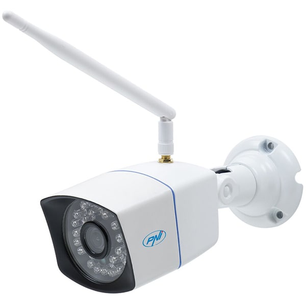 Kit supraveghere wireless PNI WiFi550, 4 camere HD 720p, NVR, 8 canale, alb-negru