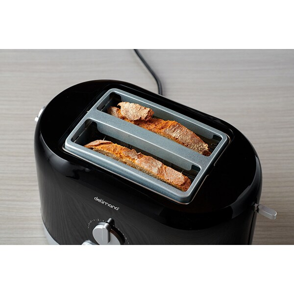 Prajitor de paine DELIMANO Dolcevita 110069948, 2 felii, 800W, negru-argintiu