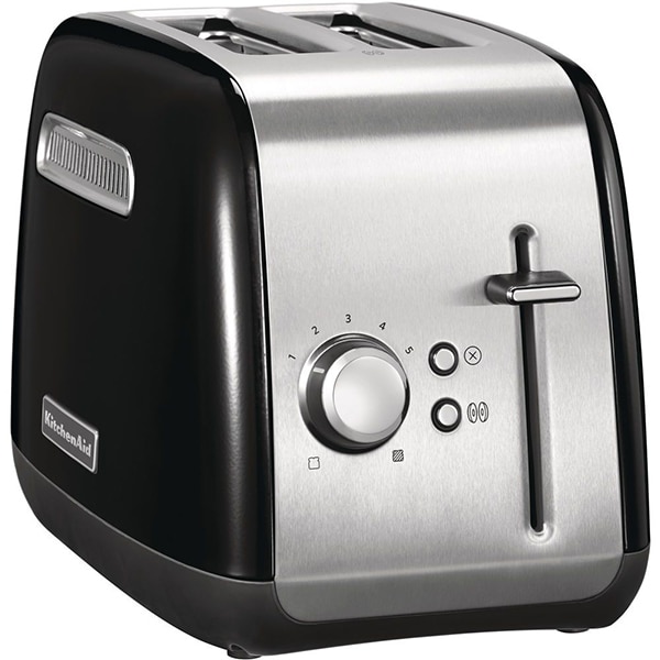 Prajitor de paine KITCHENAID 5KMT2115EOB, 2 felii, 1100W, negru lucios-argintiu