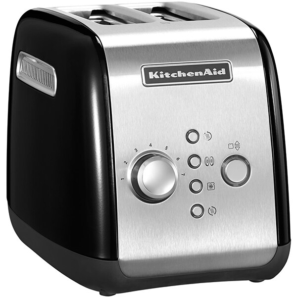 Prajitor de paine KITCHENAID 5KMT221EOB, 2 felii, 1100W, negru lucios-argintiu
