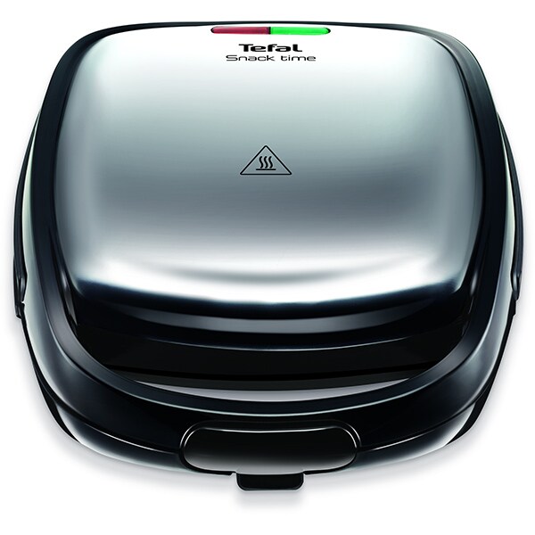 Sandwich maker TEFAL Snack Time SW341D12, 700W, 2 placi detasabile, argintiu-negru 