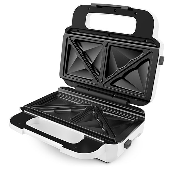 Sandwich maker TEFAL Snack XL SW701110, 850W, 2 placi detasabile, alb-gri inchis