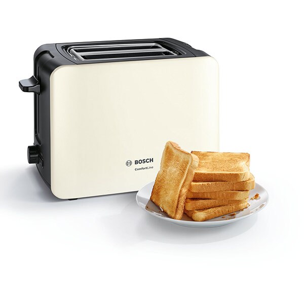 Prajitor de paine BOSCH ComfortLine TAT6A117, 2 felii, 1090W, crem-gri inchis