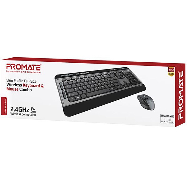 Kit tastatura si mouse PROMATE ProCombo-9, USB, negru