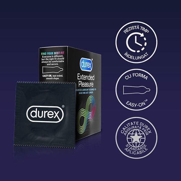 Prezervative DUREX Extended Pleasure, 3buc
