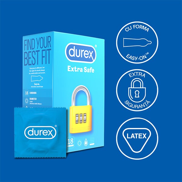 Prezervative DUREX Extra Safe, 18buc
