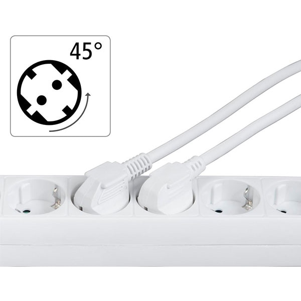 Prelungitor HAMA 121915, 6 prize Schuko, 3m, alb
