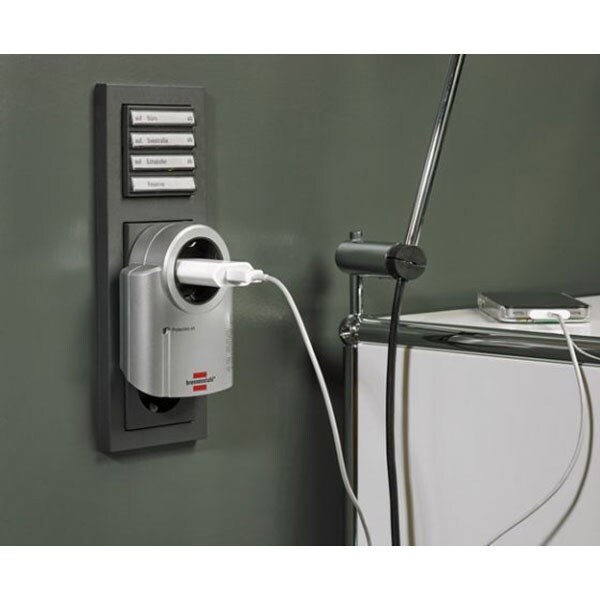 Adaptor priza BRENNENSTUHL 149916, Schuko, protectie, gri