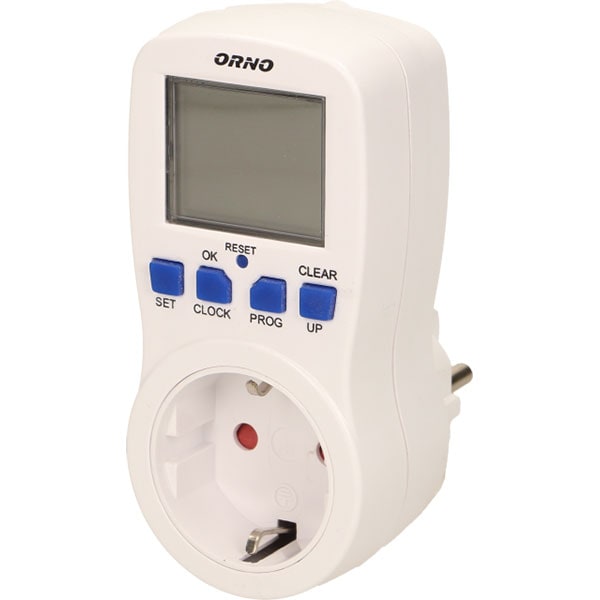 Priza programabila ORNO OR-PRE-409(GS), 3680W, 16A, alb