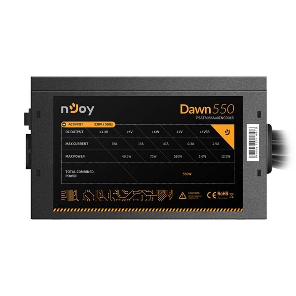 Sursa PC NJOY Dawn, 550W, 140mm, 80 Plus Bronze
