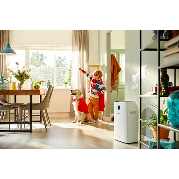 Purificator aer PHILIPS AC2729/50, 4 trepte viteza, Hepa, Umidificare, alb-negru