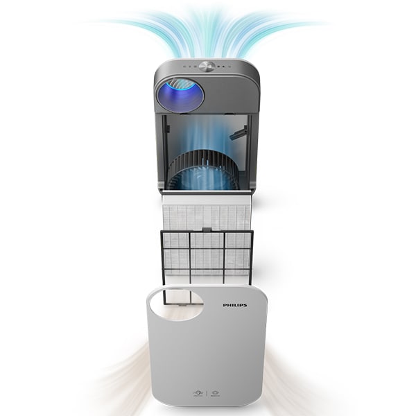 Purificator aer PHILIPS AC4550/50, 4 trepte viteza, Hepa, Control aplicatie, alb-argintiu 