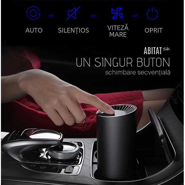 Purificator aer pentru masina ABITAT Silk TABITATSILK, viteza variabila, negru 