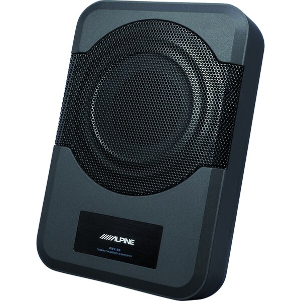 Subwoofer auto activ ALPINE PWE-S8, 120W RMS, 20 cm, negru
