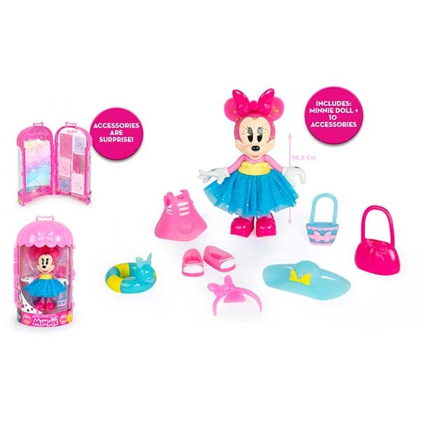 Papusa DISNEY Minnie Mouse - Fluffy Flamingo 185944, 3 ani+, roz-albastru