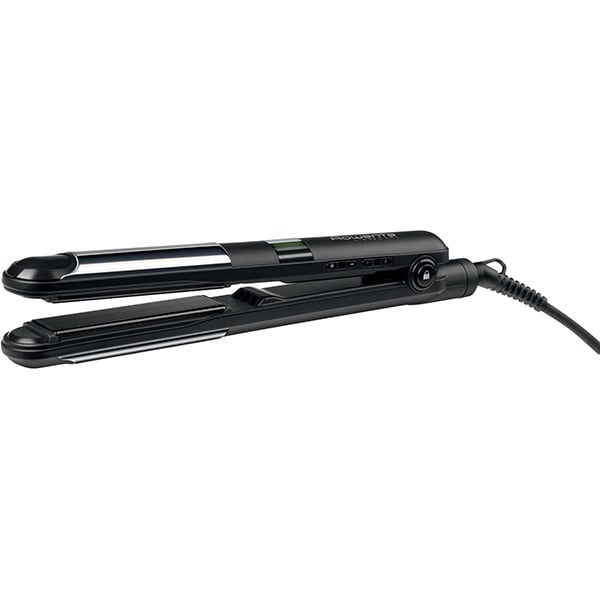 Placa de indreptat parul 2 in 1 ROWENTA Liss and Curl SF4210F0, 230 grade, LCD, invelis ceramic, negru 