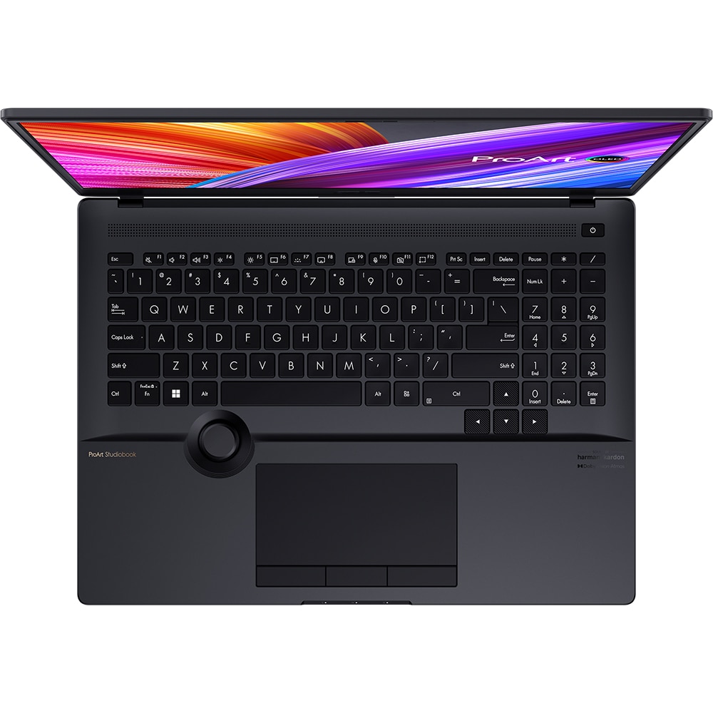 Laptop ASUS ProArt Studiobook 16 OLED H7600ZW-L2023X, Intel Core i7-12700H pana la 4.7GHz, 16" 4K, 32GB, SSD 2TB, NVIDIAGeForceRTX3070 Ti8GB, Windows 11 Pro, negru