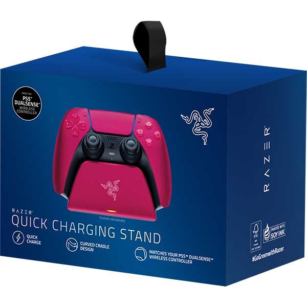 Incarcator RAZER QuickCharging Stand pentru controller DualSense PS5, Cosmic Red